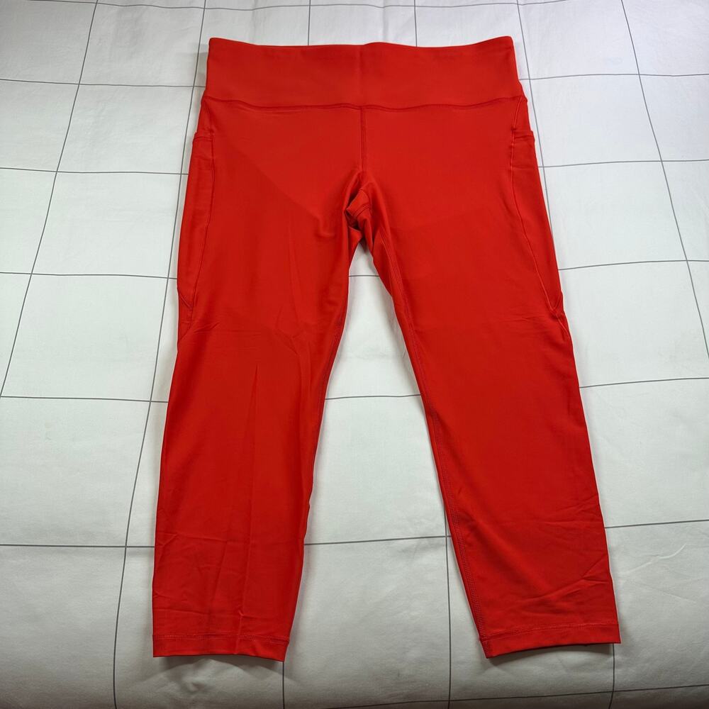 Athleta Leggings Womens 1X Red Interval Stash Pocket 7/8 Workout Gym Sporty Run - Picture 2 of 12